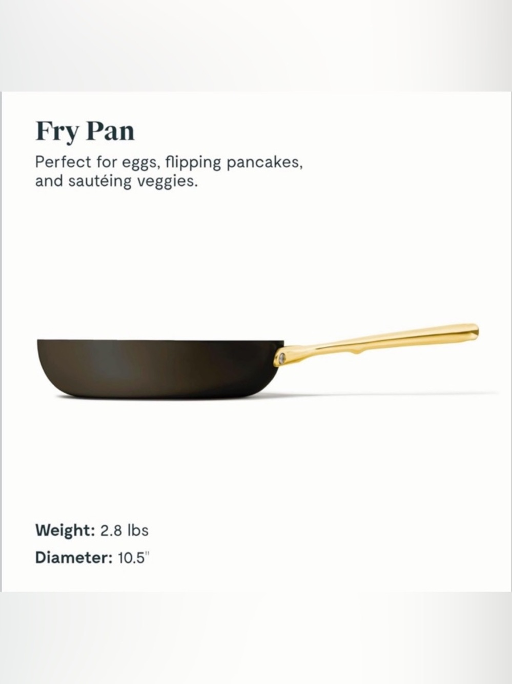 Caraway Home 10.5” Fry Pan | Iconics Collection Black & Gold NEW